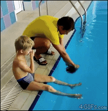 putting on the swimming cap like a boss, gif