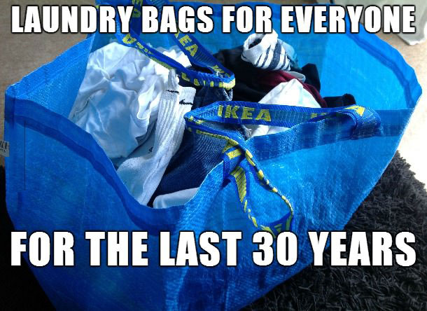good guy ikea, laundry bags for everyone for the last 30 years