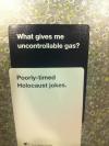 question and answer, oops, uncontrollable gas, poor-timed holocaust jokes, lol