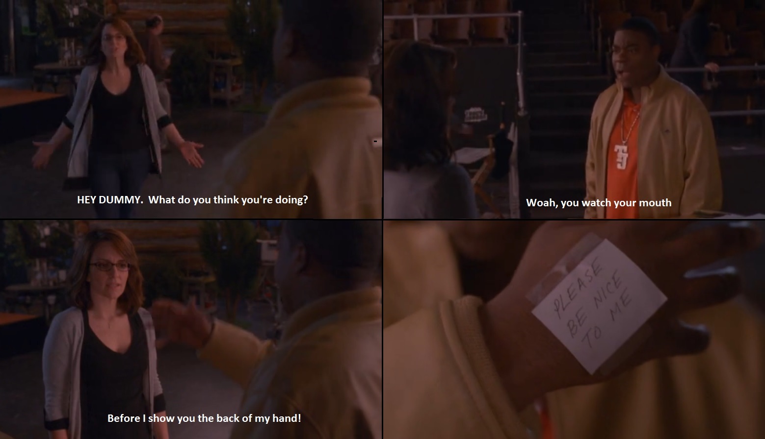 30 rock, lol, back of my hand, be nice