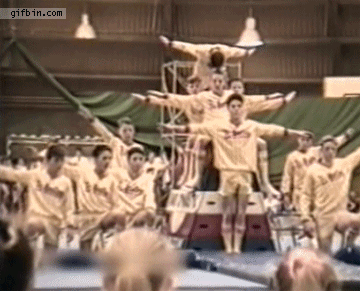 acrobatic jump fail, oops, ouch, show