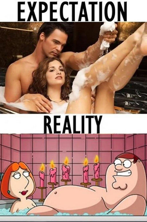 expectation, reality, romantic baths