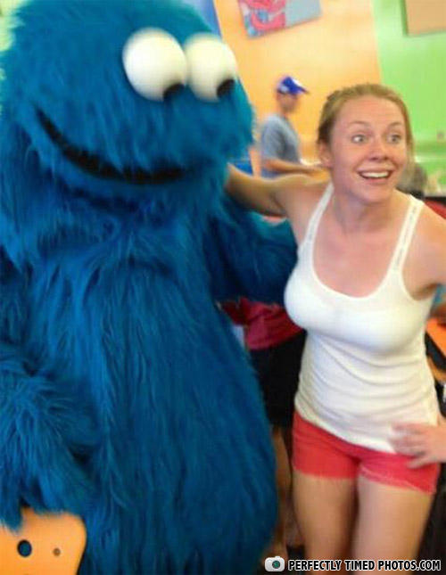 perfectly timed photos, cookie monster