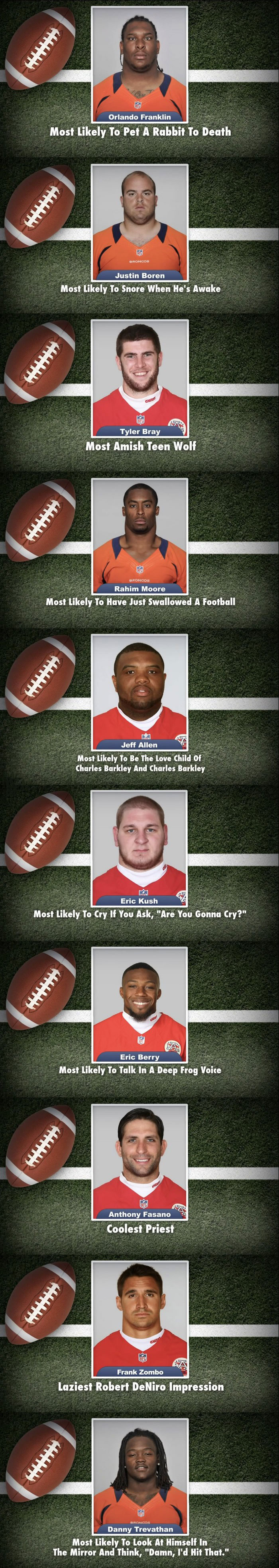 jimmy fallon's late night superlatives, football players, most likely to