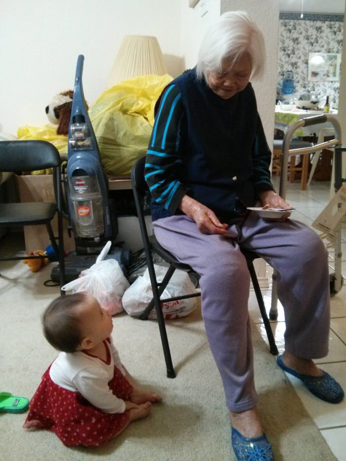 baby and great grandmother