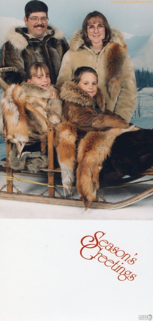 awkward family photos, fur coats'