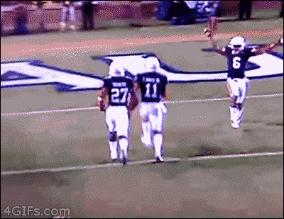 football player running gayly, gif