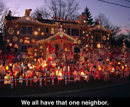 we all have that one neighbour, extreme christmas decorations