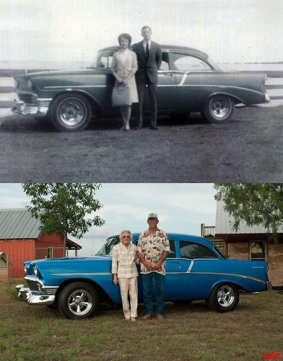 then and now, couple