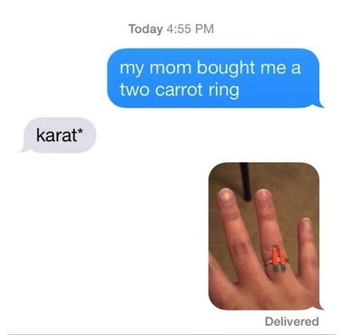 a two carrot ring, karat, lol