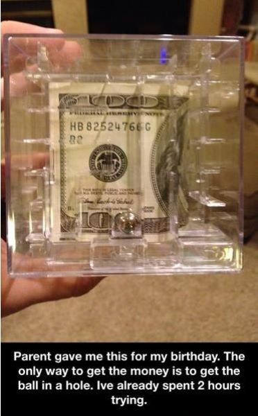 troll, parents, gift, puzzle, money