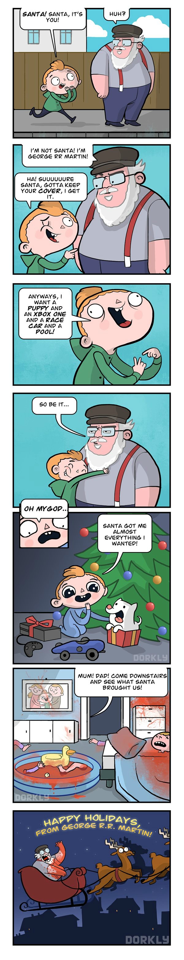comic, kid finds santa, george rr martin