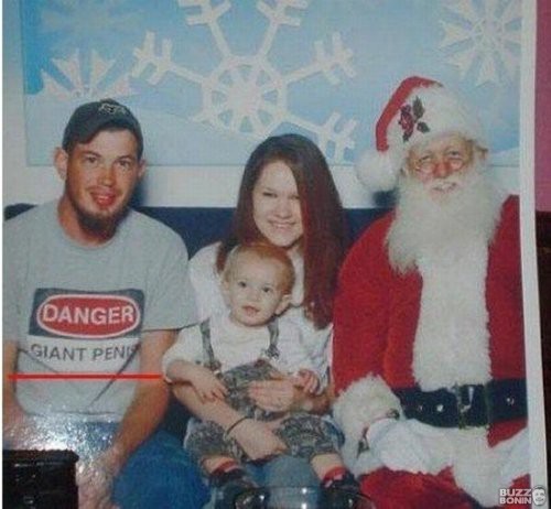 awkward family photos, danger giant penis t-shirt, santa claus, wtf