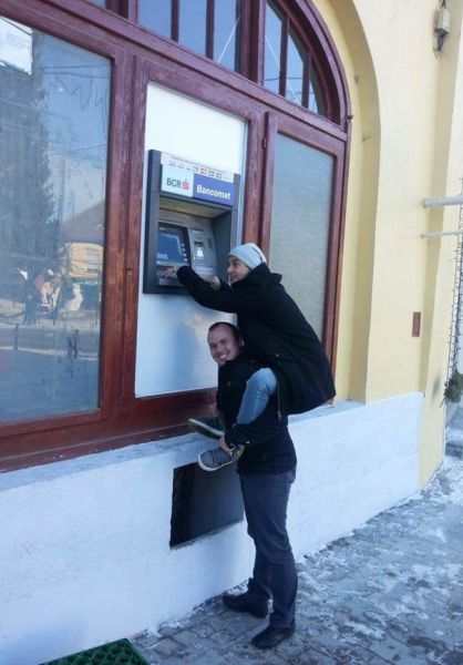 worst atm ever, two guys withdrawing money
