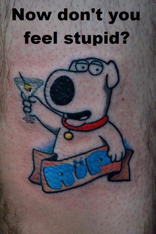 the greatest tattoo fail of 2013, brian griffin, family guy