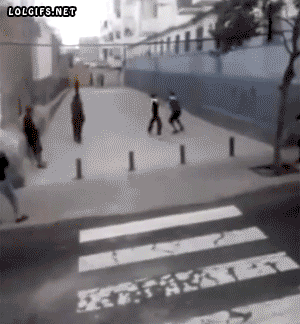 fail police, fight, gif, forgot to put on the parking brake