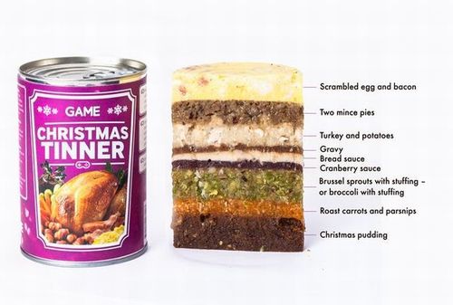 christmas tinner, dinner in a can