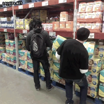 mask, shopping, scared, prank, troll, gif