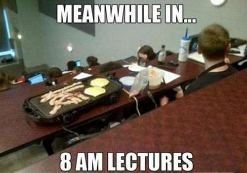 portable grill, bacon and pancakes