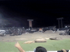 monster truck rally, close call, gif