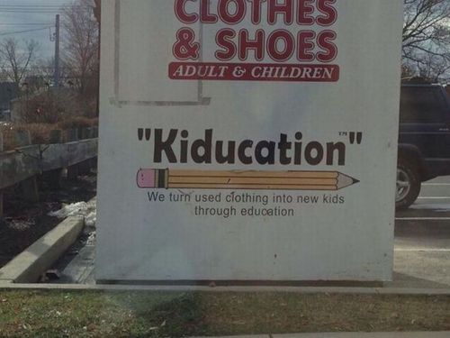 kiducation, we turn used clothing into new kids through education, wtf