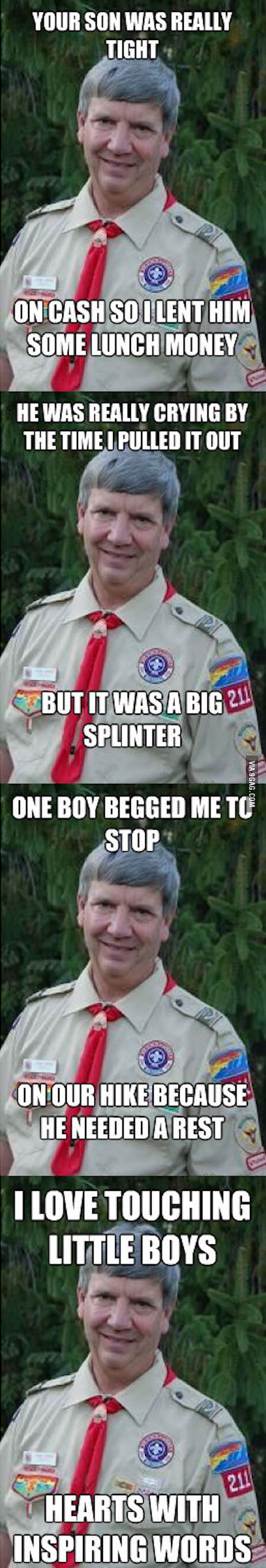boy scout leader misdirection jokes, meme