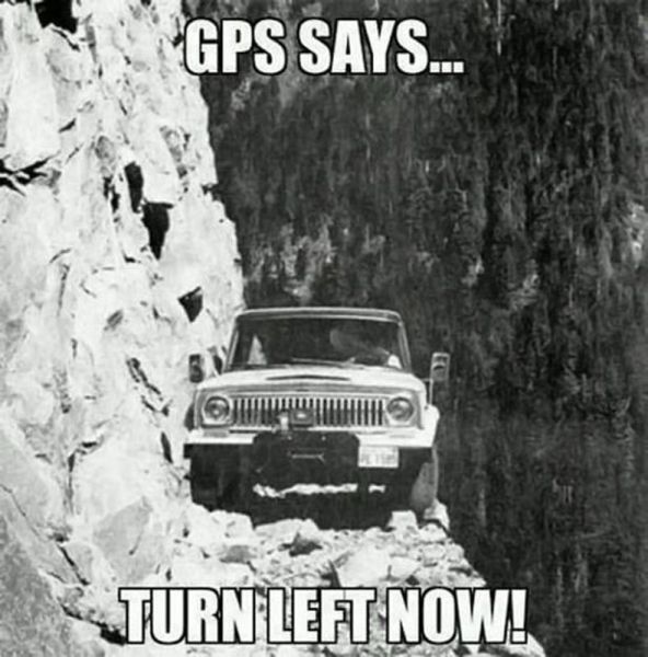 gps says, turn left now