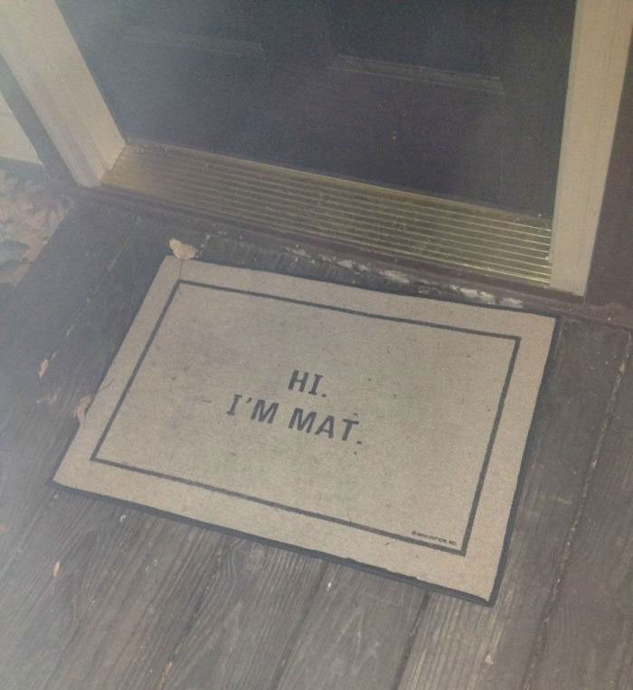 door mat welcomes you