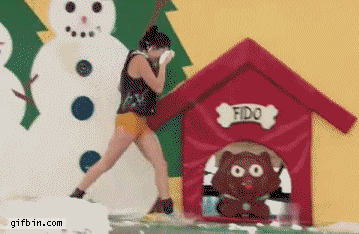 girls gets slammed on wipe out, gif