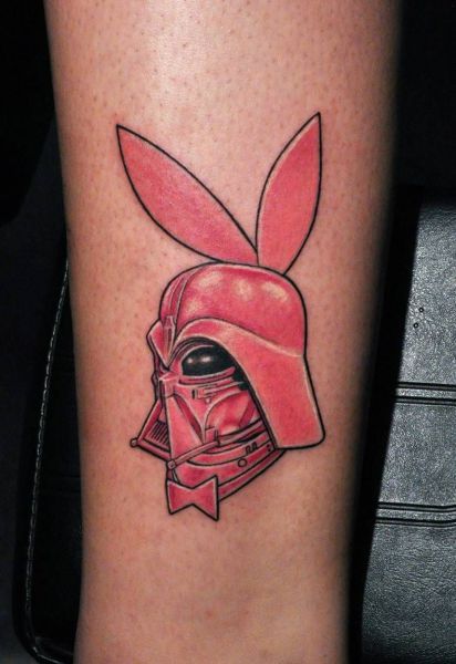 playboy bunny darth vader mashup tattoo, wtf, pink