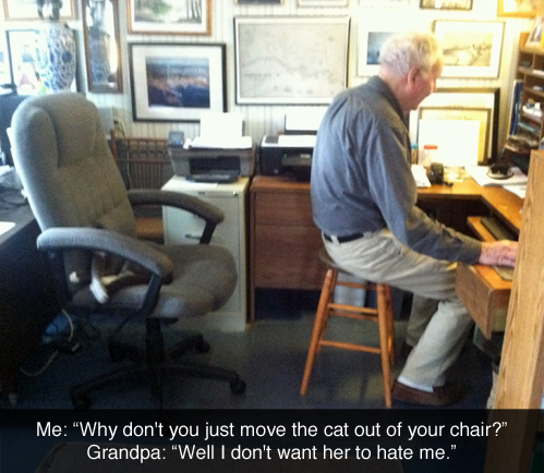 story, cat, grandpa