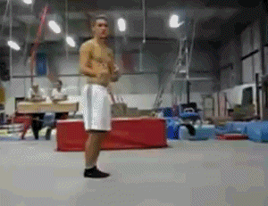 reverse exercise ball back flip, gif