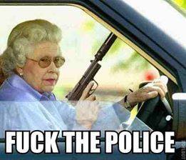 fuck the police, old lady with gun and silencer