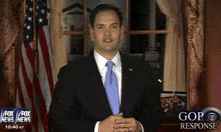 marco rubio is really thirsty, speech, gop response