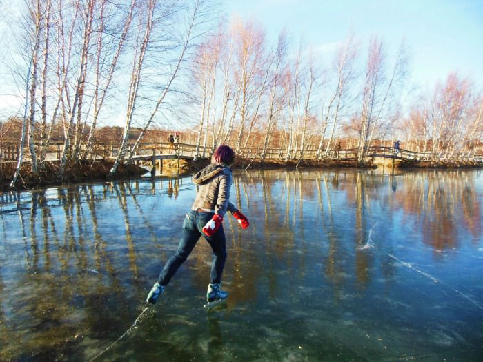 a perfect day to skate on the lake