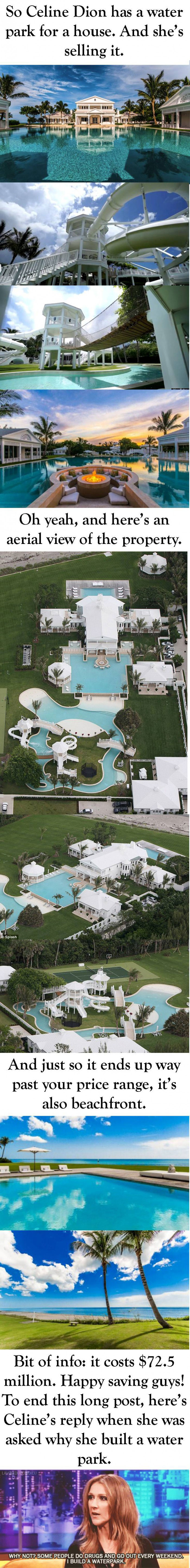 so celine dion is selling her house, water park, mansion