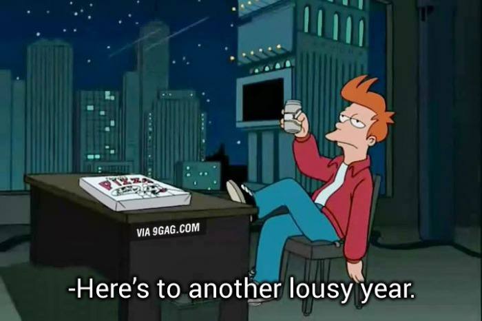 fry, futurama, here's to another lousy year, new year's, 2013 - 2014