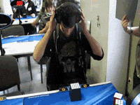 solving a rubix cube with a blindfold, like a boss, gif, win