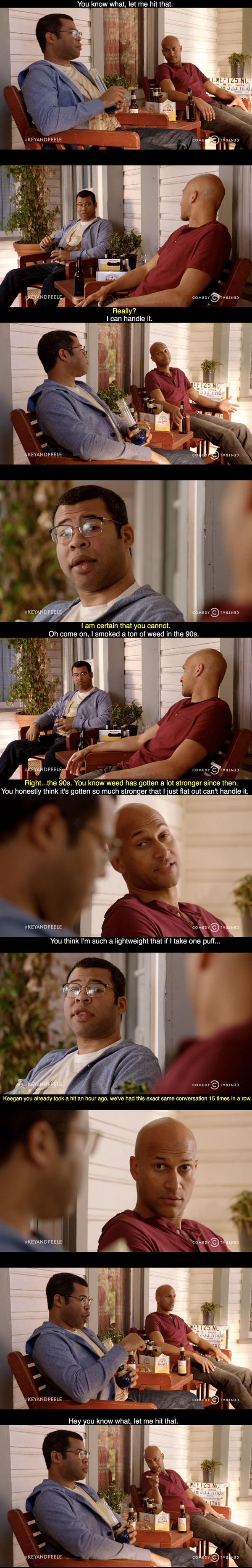 key and peele, smoking from a bong, let me hit that