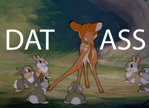 bambi, dat ass, gif, disney, lol, wtf