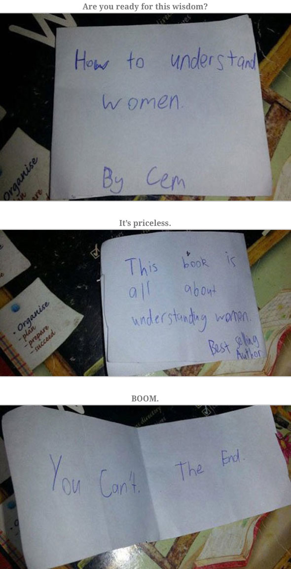 kid writes the best book ever on how to understand women