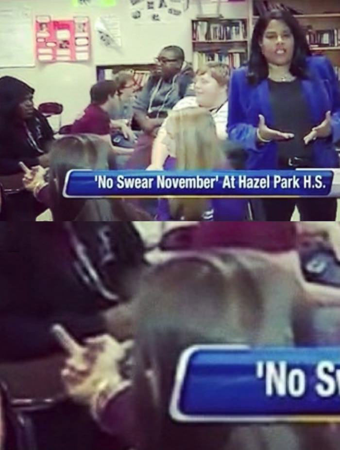 no swear november, middle finger