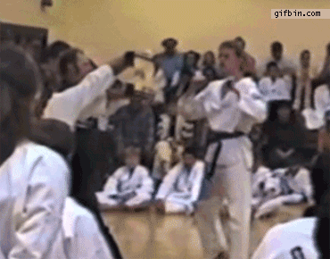 karate head shot, fail, gif, ouch kick to the face