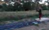 redneck olympics, slip and slide pulled by truck, wtf, fail, gif