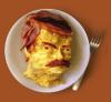 ron swanson, eggs and bacon breakfast, food art
