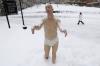this statue is freaking wellesley students out, half naked guy in snow