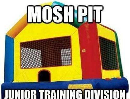mosh pit junior training division, bounce house