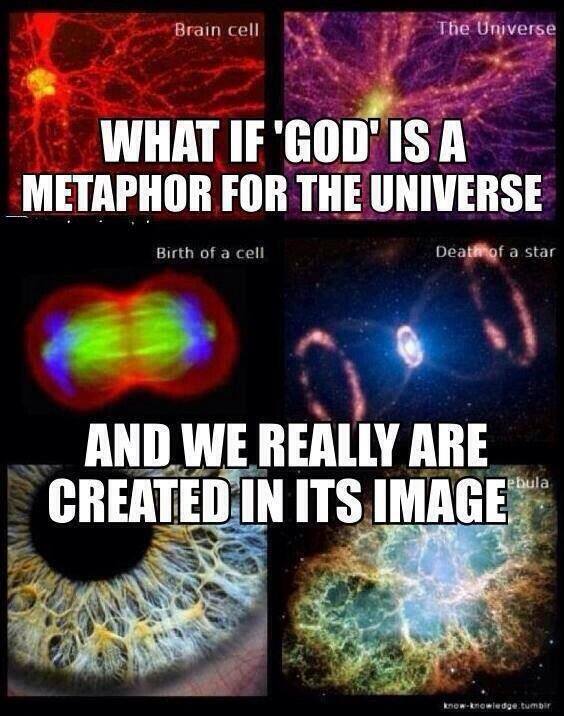 what if god is a metaphor for the universe and we really are created in its image