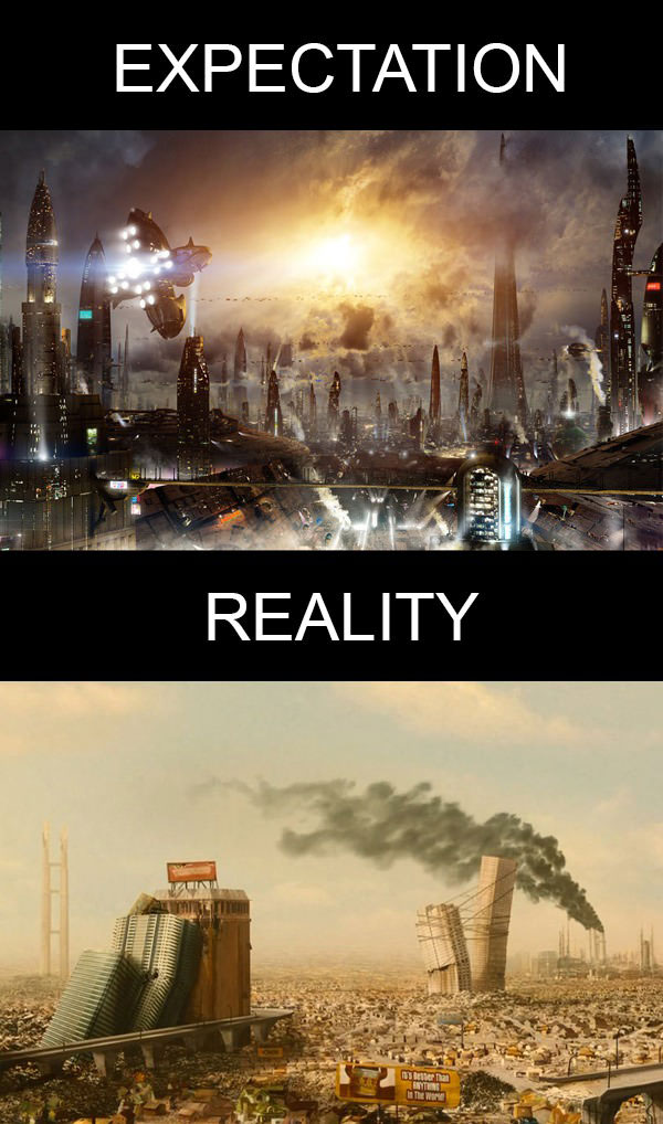 idiocracy, expectation, reality