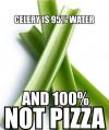 celery is 95% water and 100% not pizza, meme